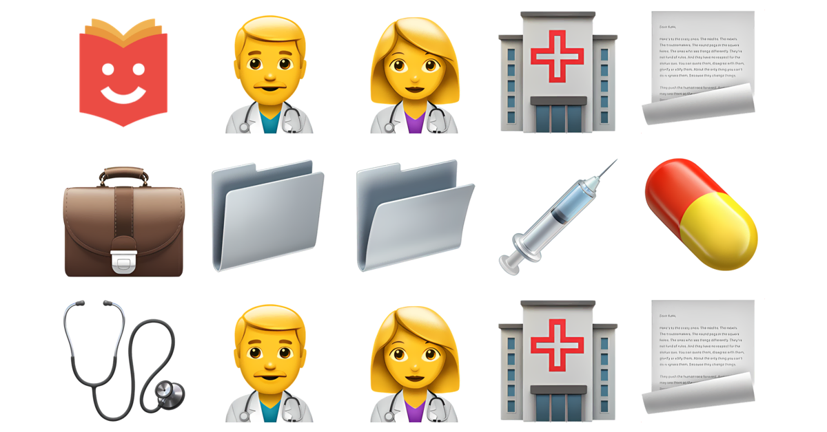 🏥💉💊 Healthcare Emojis Collection 👨‍⚕️👩‍⚕️🏥📃💼📁📂 — Copy & Paste!