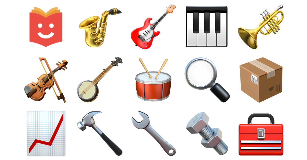 📦💰📈 Inventory Emojis Collection 🎷🎸🎹🎺🎻🪕🥁 — Copy & Paste!