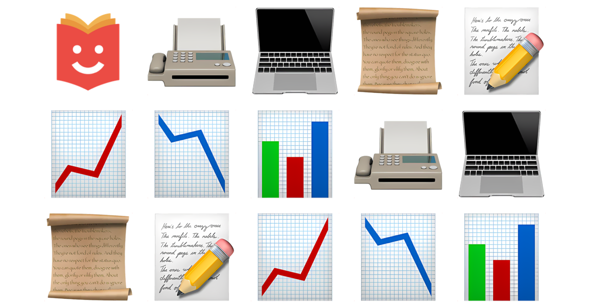 📠💻📜 Typewriter Emojis Collection 📠💻📜📝📈📉📊 — Copy & Paste!