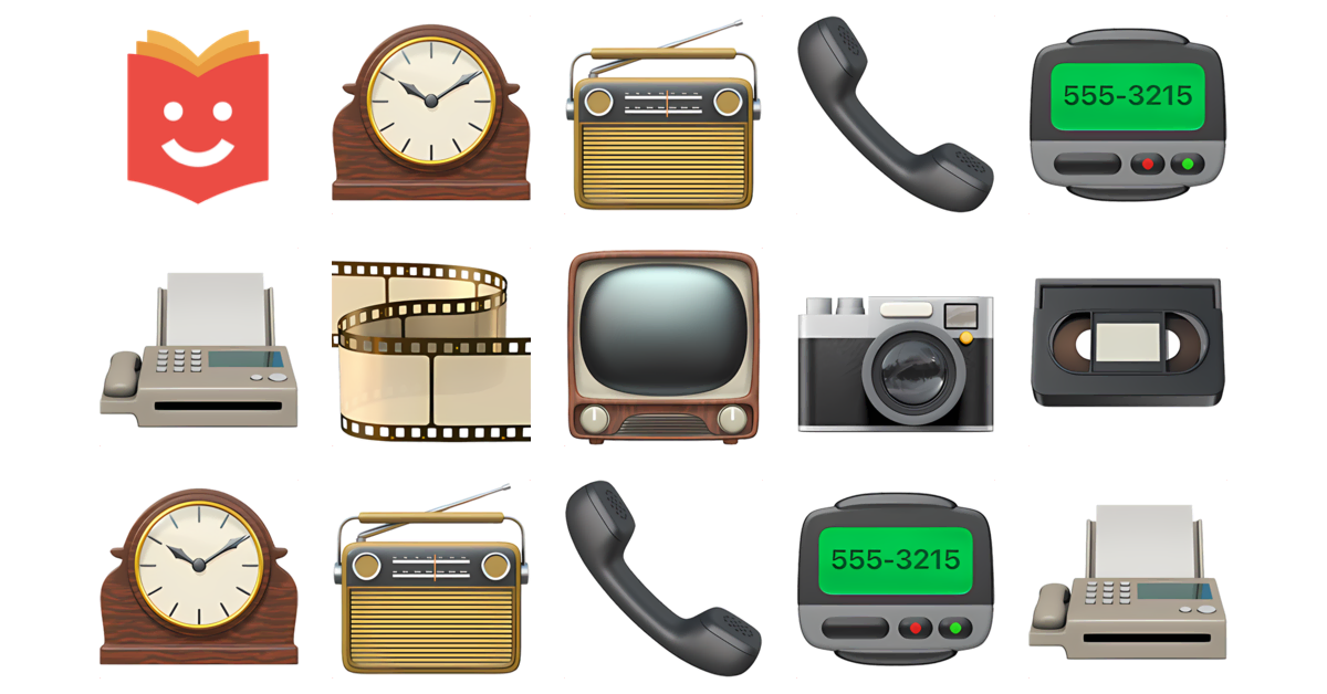 🕰️📻📸 Vintage Emojis Collection 🕰️📻📞📟📠🎞️📺 — Copy & Paste!