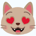 😻 Tête de chat souriant aux yeux en forme de cœur Skype
