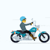 Мужчина-мотоциклист Skype
