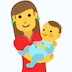 Woman holding baby Skype