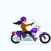 Woman Motorbike Skype