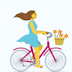 Femme ayant un vélo Skype